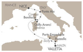 Cruises Around The World Le Ponant May 16-23 2025 Valletta, Malta to Nice, France