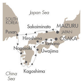 Cruises Around The World Le Soleal April 14-22 2025 Maizuru, Japan to Osaka, Japan