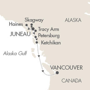 LUXURY CRUISES - Penthouse, Veranda, Balconies, Windows and Suites Cruises Le Soleal June 25 July 2 2022 Juneau, AK, United States to Vancouver, Canada