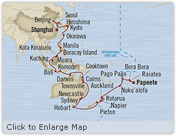 Cruises Around The World Oceania Insignia April 3 May 28 2025 Shanghai, China to Papeete, Tahiti, Society Islands