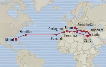 LUXURY CRUISES - Penthouse, Veranda, Balconies, Windows and Suites Oceania Insignia August 28 September 29 2028 Rome (Civitavecchia), Italy to Miami, FL