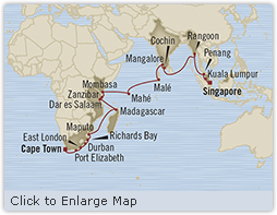 Cruises Around The World Oceania Insignia February 9 March 15 2025 Cape Town, South Africa to Singapore, Singapore