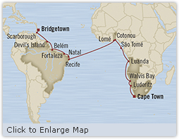 Cruises Around The World Oceania Insignia January 14 February 9 2025 Bridgetown, Barbados to Cape Town, South Africa