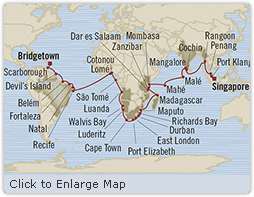 Cruises Around The World Oceania Insignia January 14 March 15 2025 Bridgetown, Barbados to Singapore, Singapore
