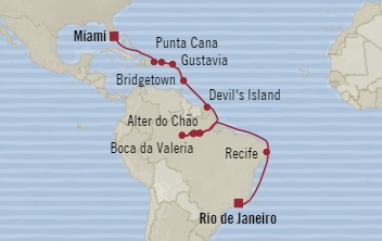 Cruises Around The World Oceania Insignia November 19 December 11 2025 Rio De Janeiro, Brazil to Miami, FL, United States