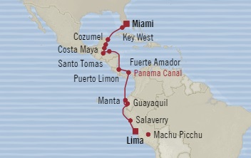 Cruises Around The World Oceania Insignia September 26 October 17 2025 Miami, FL, United States to Callao, Peru