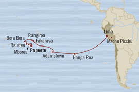 Cruises Around The World Oceania Marina April 11-28 2025 Papeete, French Polynesia to Callao, Peru