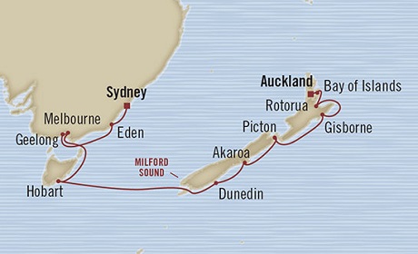 Cruises Around The World Oceania Marina February 23 March 9 2025 Sydney, Australia to Auckland, New Zealand