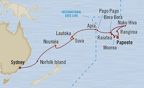 Oceania Marina January 25 February 23 2016 Papeete, French Polynesia to Sydney, Australia