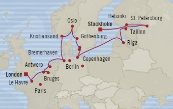 Cruises Around The World Oceania Marina June 14 July 3 2025 Southampton, United Kingdom to Stockholm, Sweden