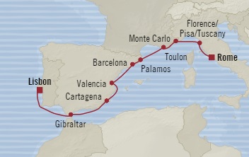 Cruises Around The World Oceania Marina November 11-21 2025 Civitavecchia, Italy to Lisbon, Portugal