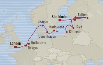 Cruises Around The World Oceania Nautica August 4-18 2025 Southampton, United Kingdom to Stockholm, Sweden