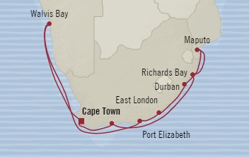 Cruises Around The World Oceania Nautica December 21 2025 January 5 2026 Cape Town, South Africa to Cape Town, South Africa