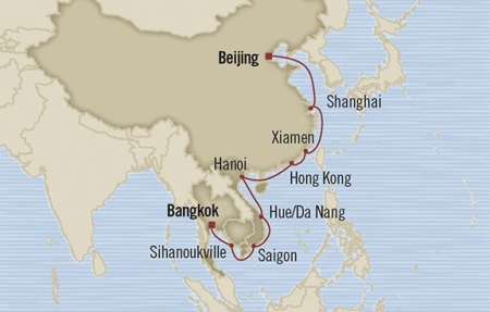 Cruises Around The World Oceania Nautica February 13 March 4 2025 Laem Chabang, Thailand to Tianjin, China
