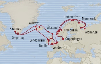 Cruises Around The World Oceania Nautica June 25 August 4 2025 Copenhagen, Denmark to Southampton, United Kingdom