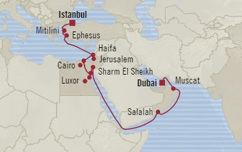 Cruises Around The World Oceania Nautica November 1-21 2025 Istanbul, Turkey to Dubai, United Arab Emirates
