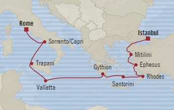 Cruises Around The World Oceania Nautica October 22 November 1 2025 Civitavecchia, Italy to Istanbul, Turkey