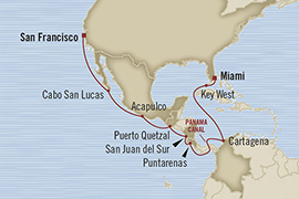Cruises Around The World Oceania Regatta April 24 May 10 2025 Miami, FL, United States to San Francisco, CA, United States