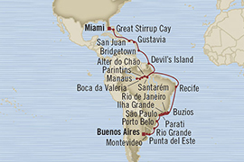 Cruises Around The World Oceania Regatta February 28 April 2 2025 Buenos Aires, Argentina to Miami, FL, United States