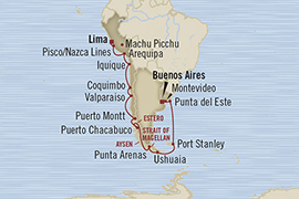 Cruises Around The World Oceania Regatta February 7-28 2025 Callao, Peru to Buenos Aires, Argentina