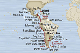 Oceania Regatta January 20 February 28 2016 Miami, FL, United States to Buenos Aires, Argentina