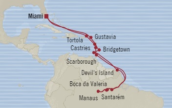 Cruises Around The World Oceania Regatta November 29 December 22 2025 Miami, FL, United States to Miami, FL, United States