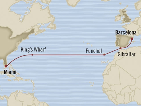 Cruises Around The World Oceania Riviera April 11-25 2025 Miami, FL, United States to Barcelona, Spain
