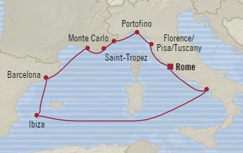 Cruises Around The World Oceania Riviera June 9-19 2025 Civitavecchia, Italy to Civitavecchia, Italy