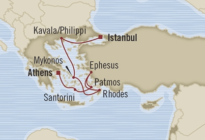 Cruises Around The World Oceania Riviera May 5-12 2025 Istanbul, Turkey to Piraeus, Greece