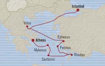 Cruises Around The World Oceania Riviera October 2-9 2025 Istanbul, Turkey to Piraeus, Greece