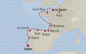 Cruises Around The World Oceania Sirena July 27 August 7 2025 Lisbon, Portugal to Le Havre, France