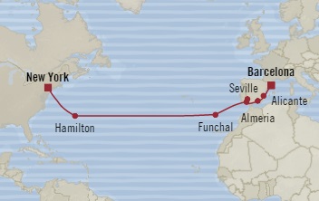 Cruises Around The World Oceania Sirena October 4-18 2025 Barcelona, Spain to New York, NY, United States