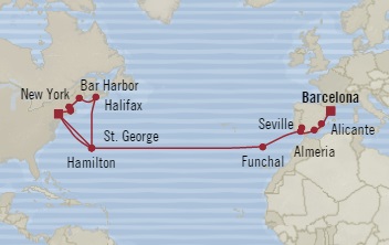 Cruises Around The World Oceania Sirena October 4-28 2025 Barcelona, Spain to New York, NY, United States