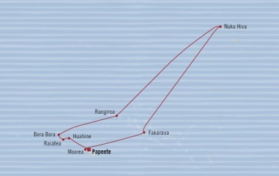 Cruises Oceania Sirena Map Detail Papeete, French Polynesia to Papeete, French Polynesia December 22 2017 January 3 2018 - 12 Days