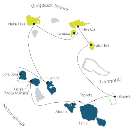 Cruises Around The World Paul Gauguin April 16-30 2025 Papeete, Tahiti, Society Islands to Papeete, Tahiti