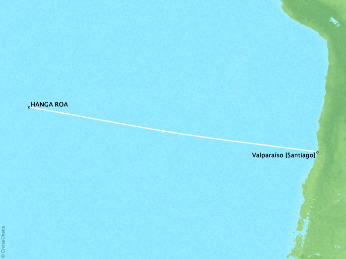 Cruises Ponant Yatch Cruises Expeditions Le Boreal Map Detail Hanga Roa, Chile to Valparaíso, Chile November 7-13 2022 - 6 Days