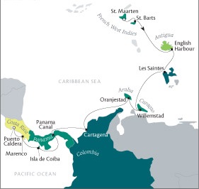 Cruises Around The World Tere Moana December 3-17 2025 Philipsburg, Sint Maarten to Puerto Caldera, Costa Rica