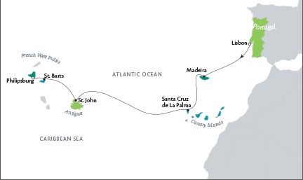 Cruises Tere Moana November 12-26 2016 Lisbon, Portugal to Philipsburg, Sint Maarten