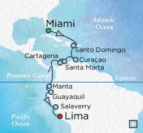Crystal Cruises Serenity 2015 Panama Panorama Map