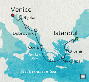 Crystal Cruises Serenity 2015 Adriatic Adventure Map