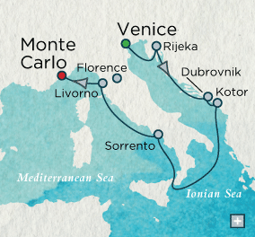 Crystal Cruises Serenity 2015 Classico Italiano Map