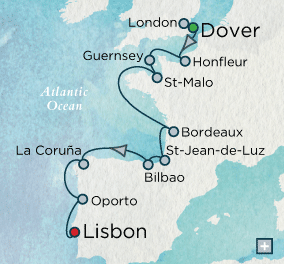 Crystal Cruises Serenity 2015 Vistas &amp; Vineyards Map