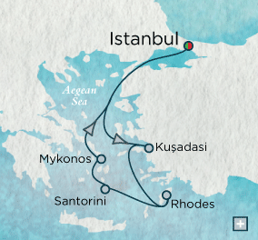 Crystal Cruises Serenity 2015 Vistas of the Aegean Sea Map