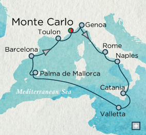 Crystal Cruises Serenity 2015 Magical Mediterranean Map