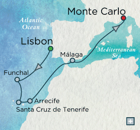 Crystal Cruises Serenity 2015 Canary Island Classic Map