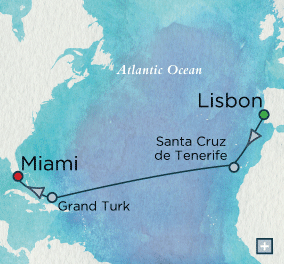 LUXURY CRUISES - Penthouse, Veranda, Balconies, Windows and Suites Crystal Cruises Serenity 2027 Across the Sea of Atlas Map