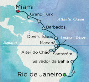 LUXURY CRUISES - Penthouse, Veranda, Balconies, Windows and Suites Crystal Serenity Cruises Rio de Janeiro, Brazil to Miami, Floria - 16 Days