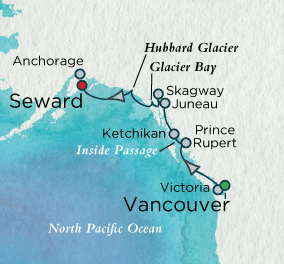 Majestic Alaska Map Crystal Cruises Serenity 2016 World Cruise