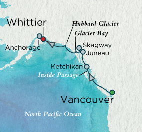 Glacier Splendors Map Crystal Cruises Serenity 2016 World Cruise