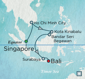 crystal cruises symphony 2015 Southeast Asia Sojourn Map